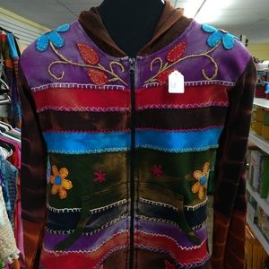 Hand Stitched Multi color Nepal Hippie Jacket